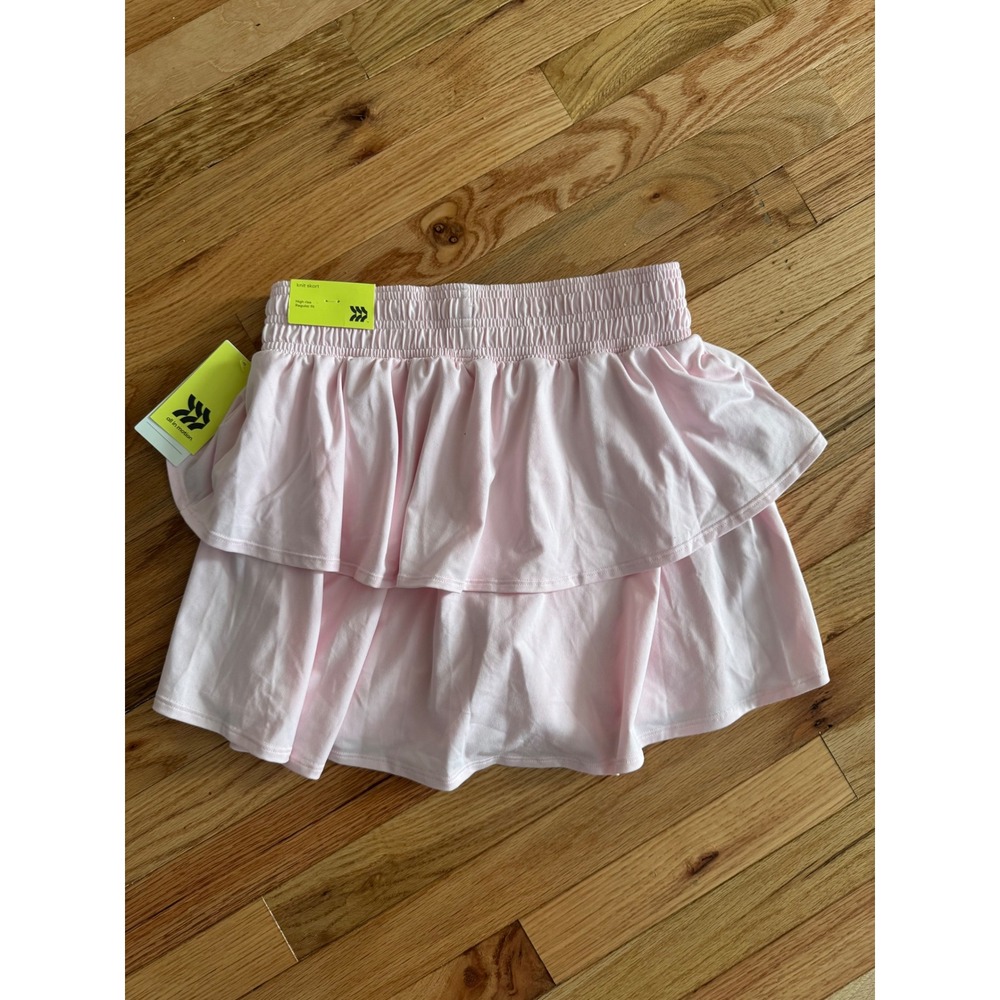 All in Motion Girls Pink Knit Skort Tiered Ruffle High Rise Athletic XL 14 NWT - Picture 2 of 5